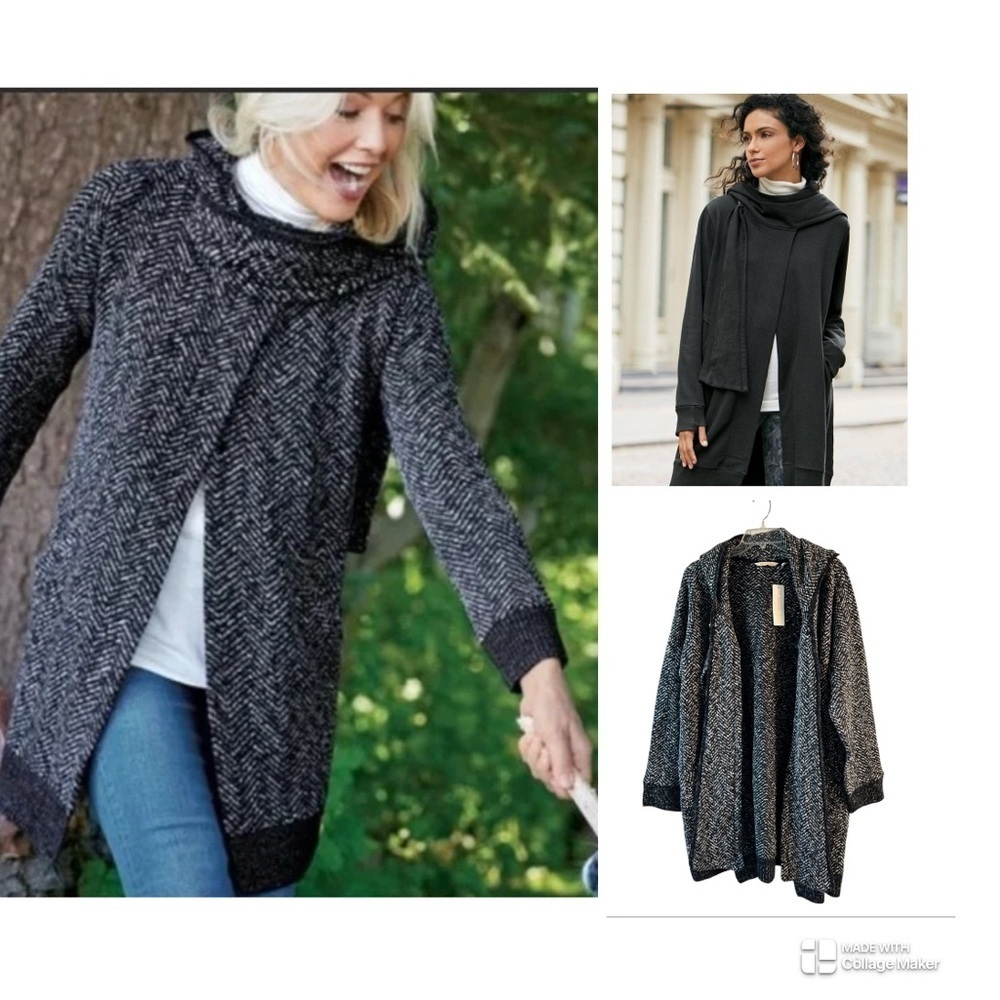 NWT Soft Surroundings Go Lively Bestow Travel Hooded Cardigan - Picture 1 of 12